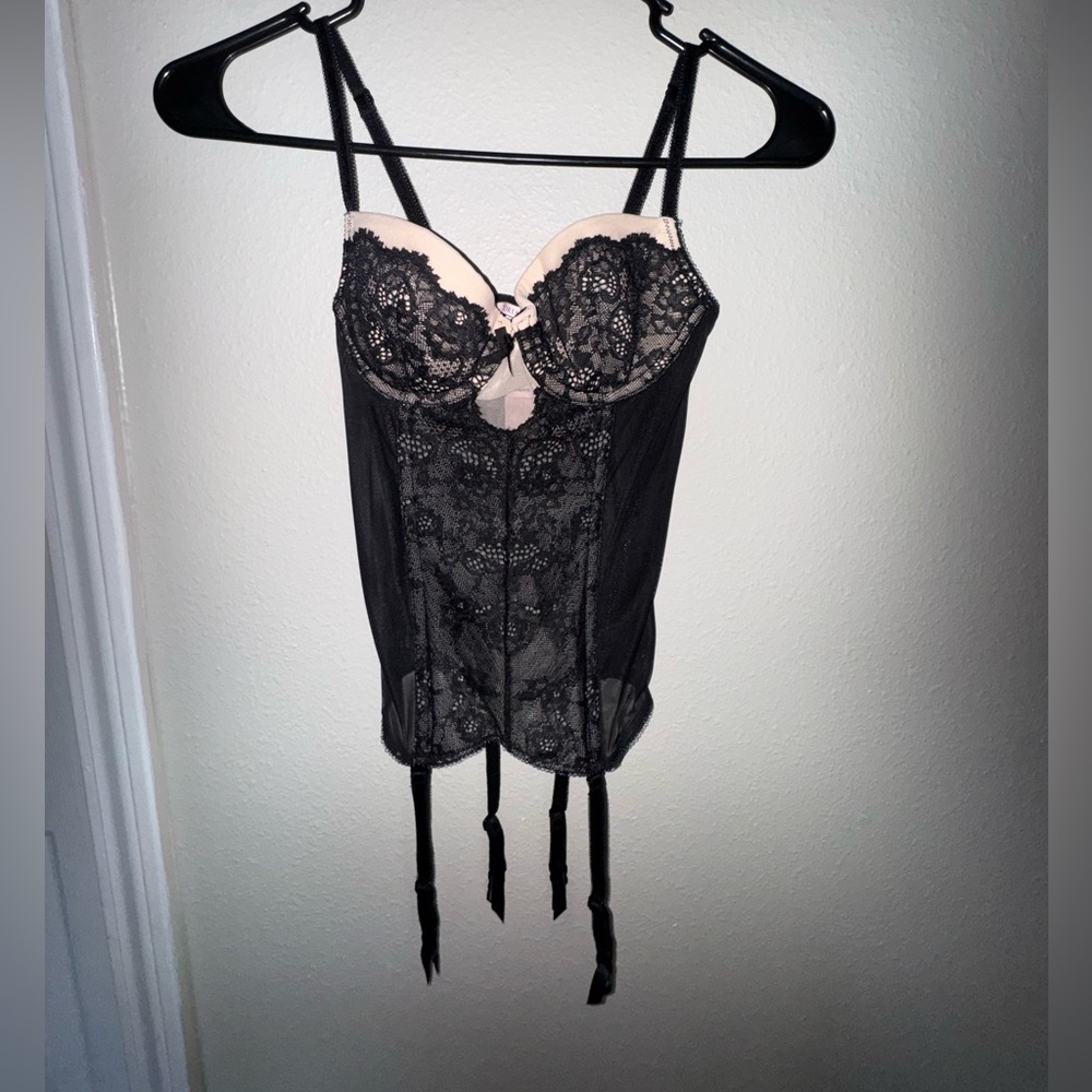Victoria Secret Black& Beige Corset, Size 34A
